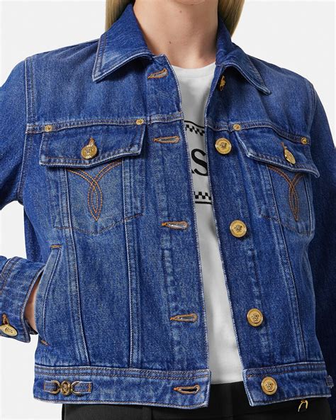 versace classic denim jacket|Versace denim jacket women's.